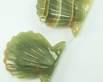 Natürlicher Onyx in Muschelform geschnitzt | Muschelform Kristalle | polierter Onyx