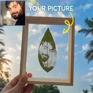 Individuelle Blattgravur – Personalisiertes Foto auf einem Natürlichen Blatt | Einzigartiges Geschenk