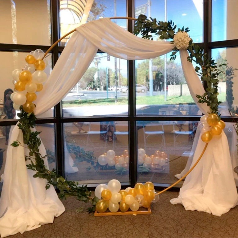 Gold Wedding Arch Gold Round Arch Boho Wedding Arch Decor Etsy