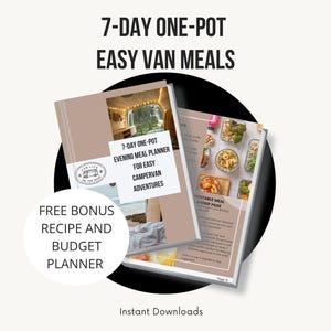 7-dagars matplanerare för husbil med en gryta | Enkla recept för husbilslivet | GRATIS bonusbudget och receptplanerare