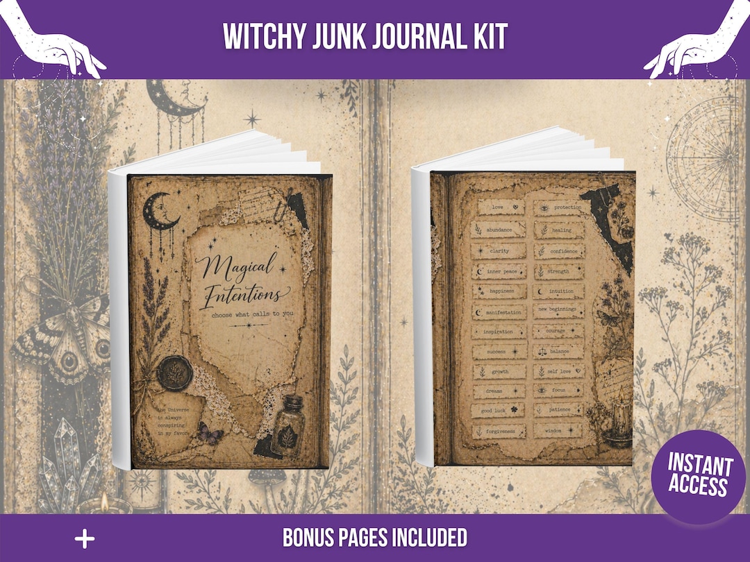 Witchy Junk Journal Printable Kit| Enchanted Ritual Journal Pages ...
