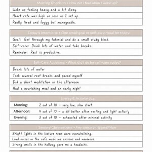 ME/CFS Self Care Planer Printable | POTS Energie Pacing Anleitung | Chronische Müdigkeit Support Journal | Sanfter Alltags-Tracker Bild 17