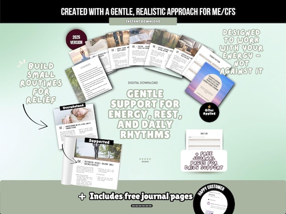 ME/CFS Self Care Planner Printable | POTS Energy Pacing Guide | Chronic Fatigue Support Journal | Gentle Daily Routine Tracker