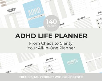 Agenda para personas con TDAH / Diario de organización integral (Descarga digital)