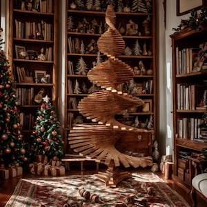 DIY Spiral Christmas Tree, 7&#39; Spiral Tree Plans, 1x4 Wood Christmas Tree