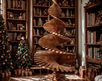 DIY Spiral Christmas Tree, 7' Spiral Tree Plans, 1x4 Wood Christmas Tree