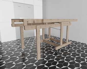 Diy workbench-shelf,Diy Shelf-Table, Diy Shelf ,Diy Table, Space saver bench, Pembroke Table