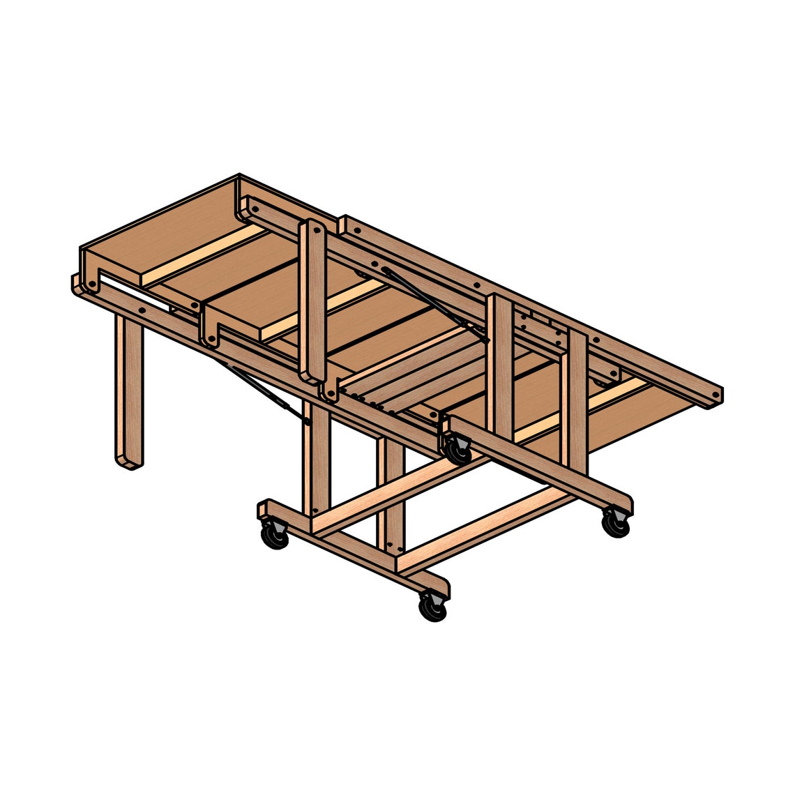Folding Workbench With 4 Shelf Plan Diy Plans for Etsy Canada