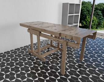 40" Folding workbench with 3 shelf plan, diy plans for transforming workbench