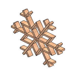 Kerst Sneeuwvlok Plank Houtbewerking Plan - DIY Vakantie Decor/Klein