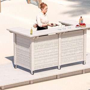 Portable bar 2024 table on wheels
