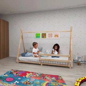Full Size Wooden Children&#39;s Bed Plans: diy Woodworking Project for a Cozy Kids&#39; Room/ Montesorri Floor Bed