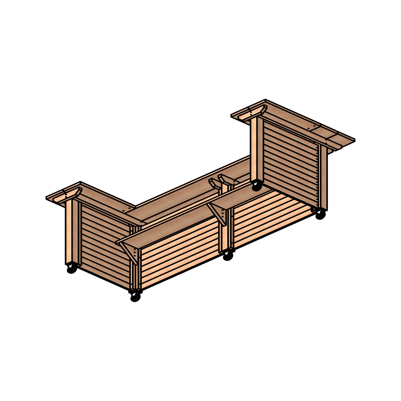 10ft Diy Outdoor Bar Plans With Wheels Etsy