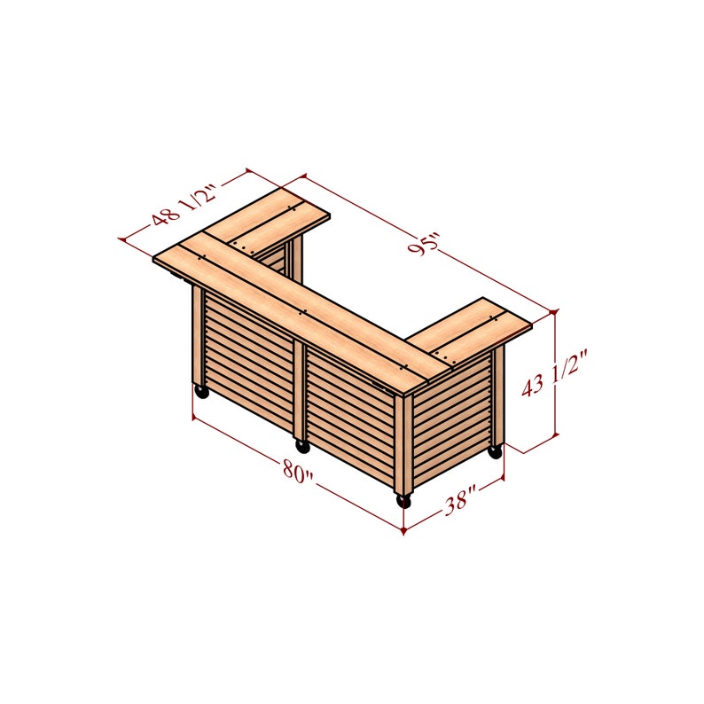 8ft Diy Outdoor Bar Plans With Wheels - Etsy