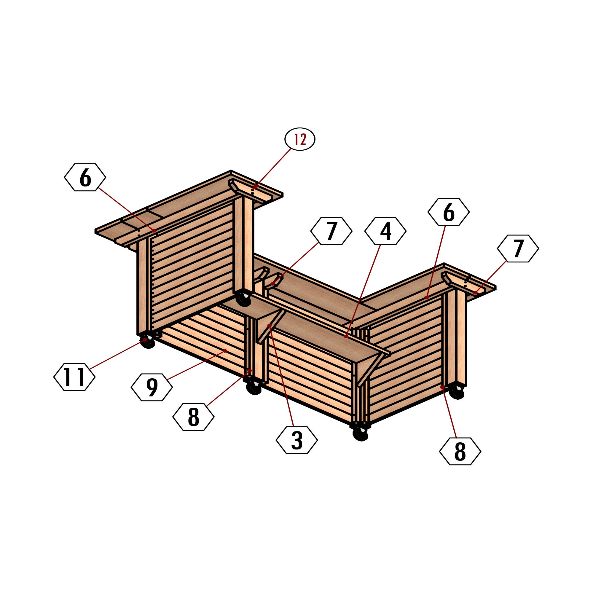8ft Diy Outdoor Bar Plans With Wheels Etsy