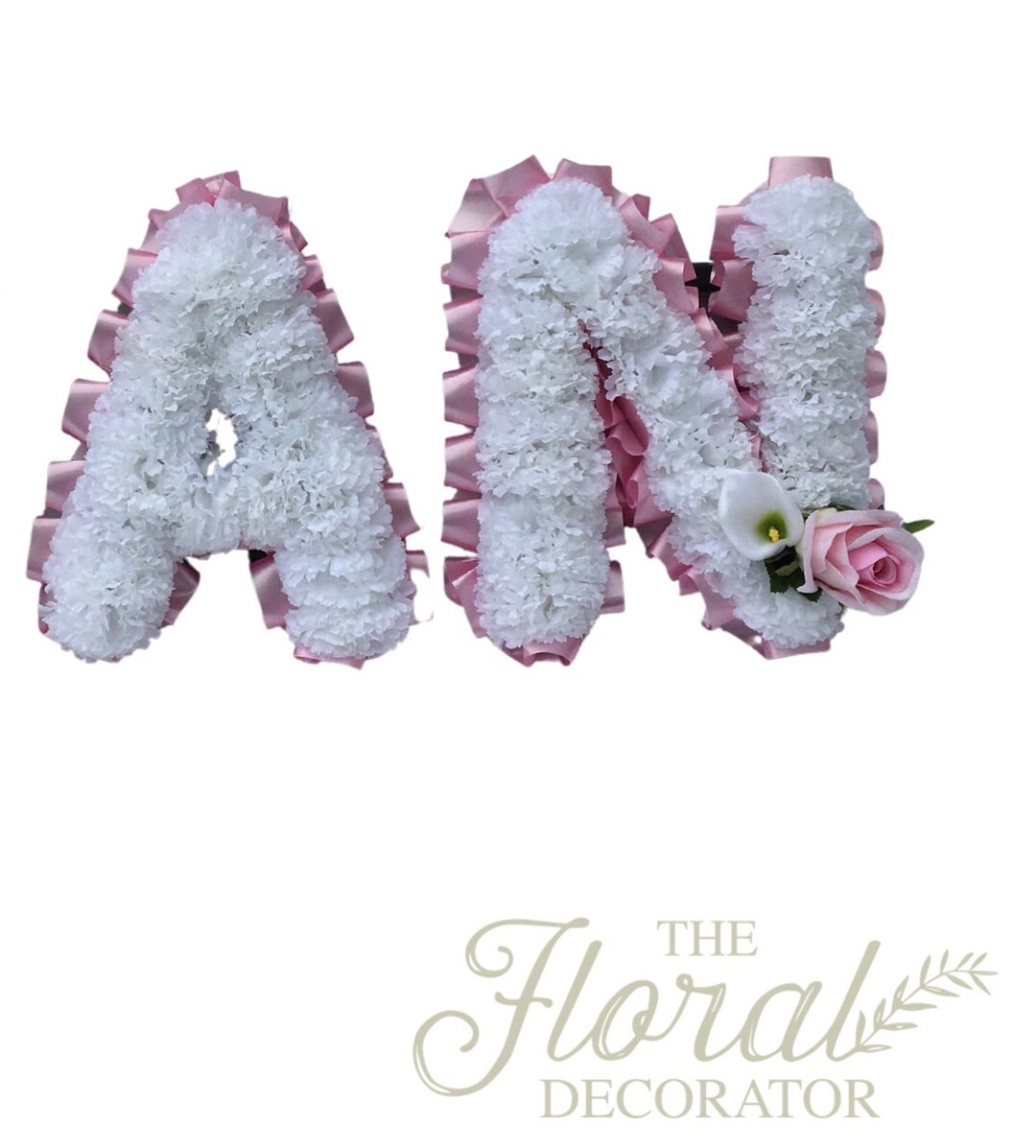 2 Letter Artificial Silk Funeral Flower Letters for Grave Decoration ...