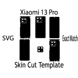 SVG Xiaomi 13 Pro  Skin Template - full wrap skin cutting template SVG, silhouette, cricut Vector Cut File