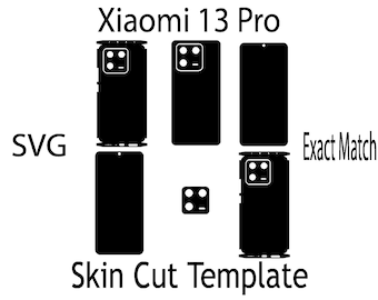SVG Xiaomi 13 Pro  Skin Template - full wrap skin cutting template SVG, silhouette, cricut Vector Cut File