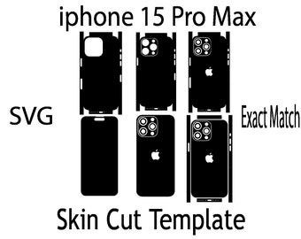 SVG Apple iPhone 15 pro max  Skin Template - full wrap skin cutting template SVG, silhouette, cricut Vector Cut File