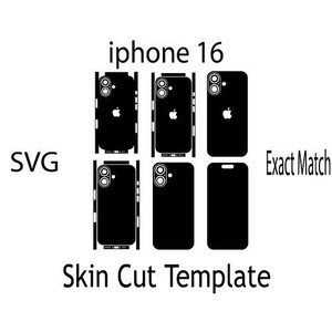 SVG Apple iPhone 16  Skin Template - full wrap skin cutting template SVG, silhouette, cricut Vector Cut File
