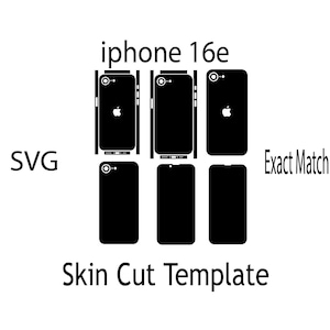 SVG Apple iPhone 16e   Skin Template - full wrap skin cutting template SVG, silhouette, cricut Vector Cut File