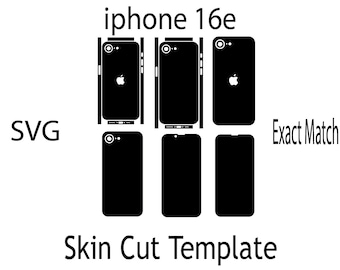 SVG Apple iPhone 16e   Skin Template - full wrap skin cutting template SVG, silhouette, cricut Vector Cut File