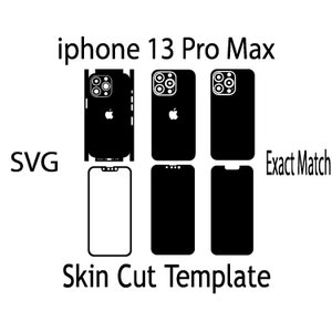 SVG Apple iPhone 13 pro max  Skin Template - full wrap skin cutting template SVG, silhouette, cricut Vector Cut File