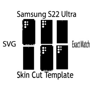 SVG Samsung S22 Ultra  Skin Template - full wrap skin cutting template SVG, silhouette, cricut Vector Cut File