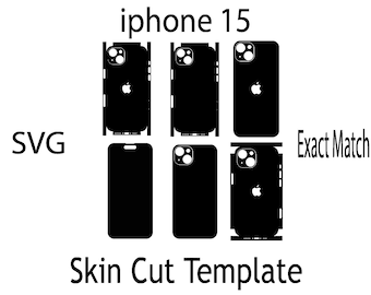 SVG Apple iPhone 15   Skin Template - full wrap skin cutting template SVG, silhouette, cricut Vector Cut File