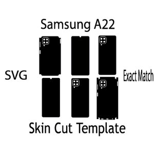 SVG Samsung A22  Skin Template - full wrap skin cutting template SVG, silhouette, cricut Vector Cut File