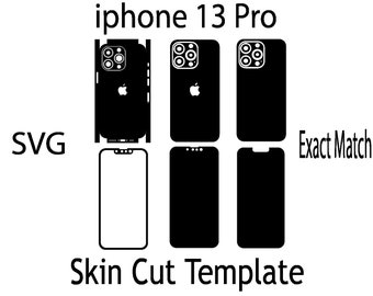 SVG Apple iPhone 13 pro   Skin Template - full wrap skin cutting template SVG, silhouette, cricut Vector Cut File