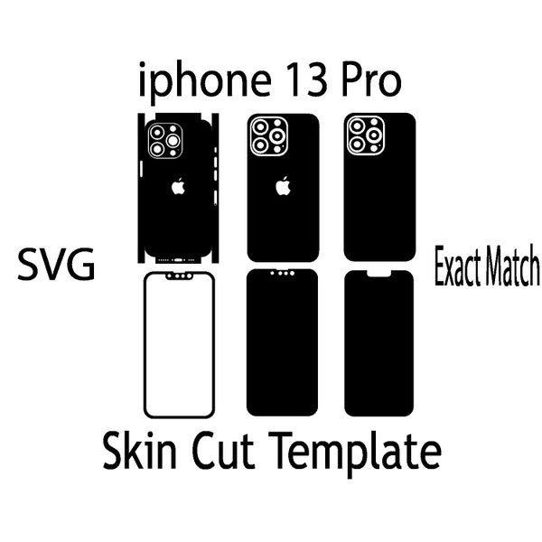 SVG Apple iPhone 13 pro   Skin Template - full wrap skin cutting template SVG, silhouette, cricut Vector Cut File