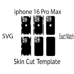 SVG Apple iPhone 16 pro max Skin Template - Voll Wrap Haut Schneidevorlage SVG, silhouette, cricut Vektor Schnittdatei