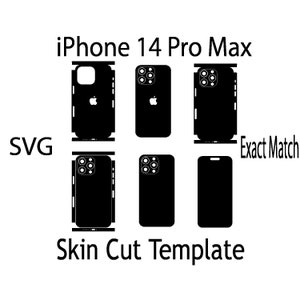 SVG Apple iPhone 14 pro max  Skin Template - full wrap skin cutting template SVG, silhouette, cricut Vector Cut File