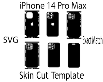 SVG Apple iPhone 14 pro max  Skin Template - full wrap skin cutting template SVG, silhouette, cricut Vector Cut File