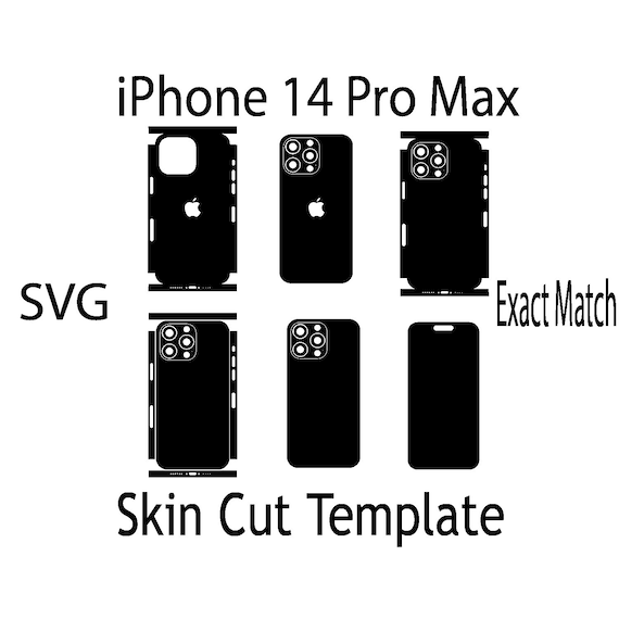 SVG Apple iPhone 14 pro max  Skin Template - full wrap skin cutting template SVG, silhouette, cricut Vector Cut File