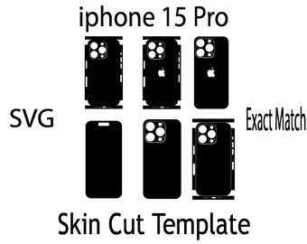 SVG Apple iPhone 15 Pro  Skin Template - full wrap skin cutting template SVG, silhouette, cricut Vector Cut File