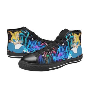 Zapatos altos personalizados de Alicia en el País de las Maravillas, unisex, para adultos y niños