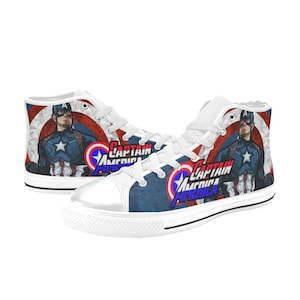 Captain America Custom High Top Shoes Unisex Adult & Kids