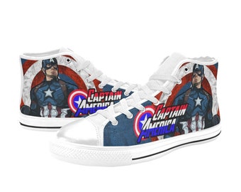 Captain America Custom High Top Shoes Unisex Adult & Kids