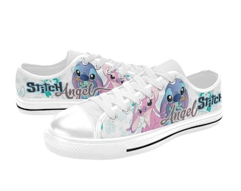 Stitch & Angel High Top Shoes, Custom Unisex For Kids and Adult Shoes