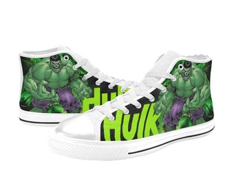 Custom High Top Shoes Canvas HULK Unique and Trendy Footwear for Men, Women, and Kids - Handcrafted