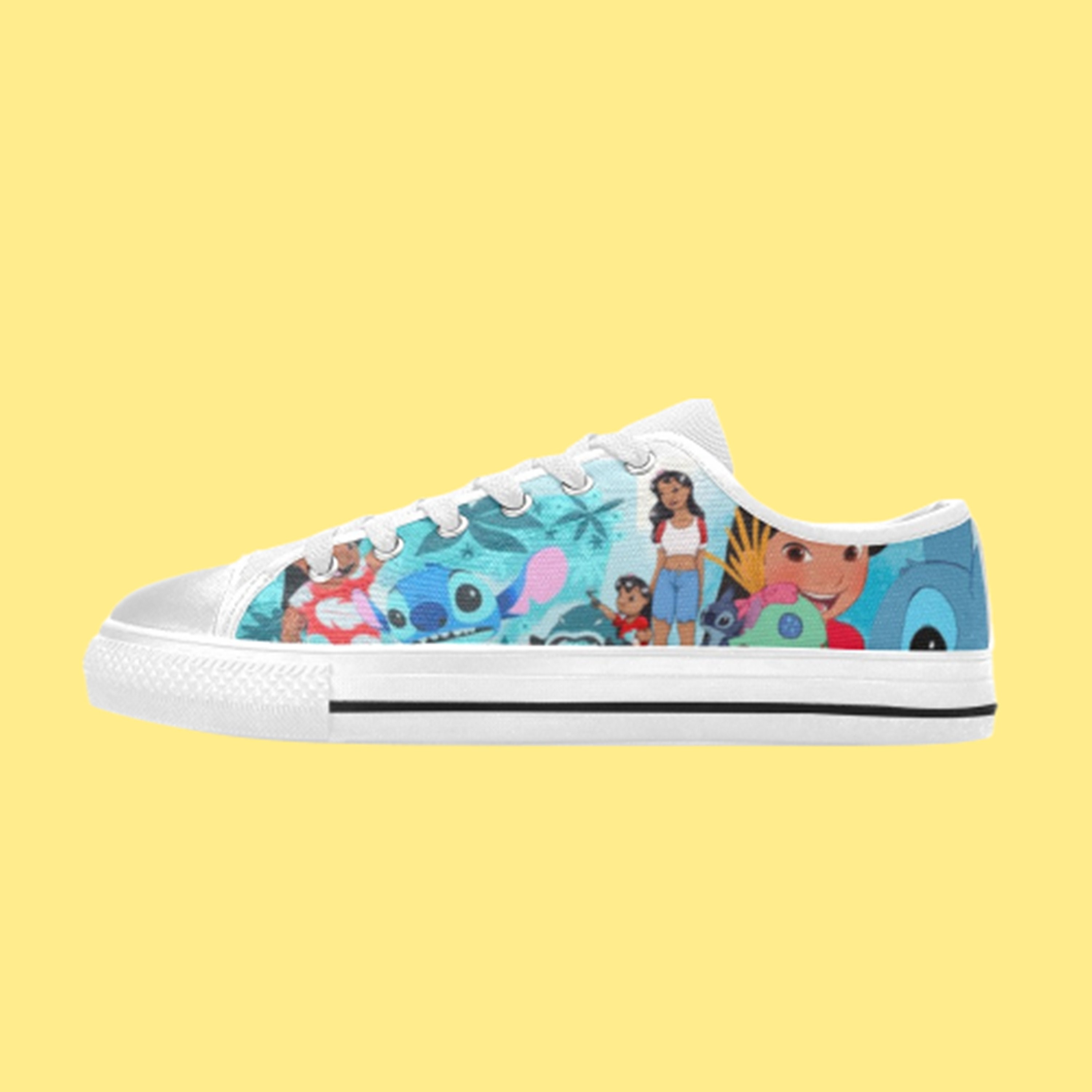 Low Top Shoes Canvas Lilo & Stitch Family Movie Low Top Sneakers