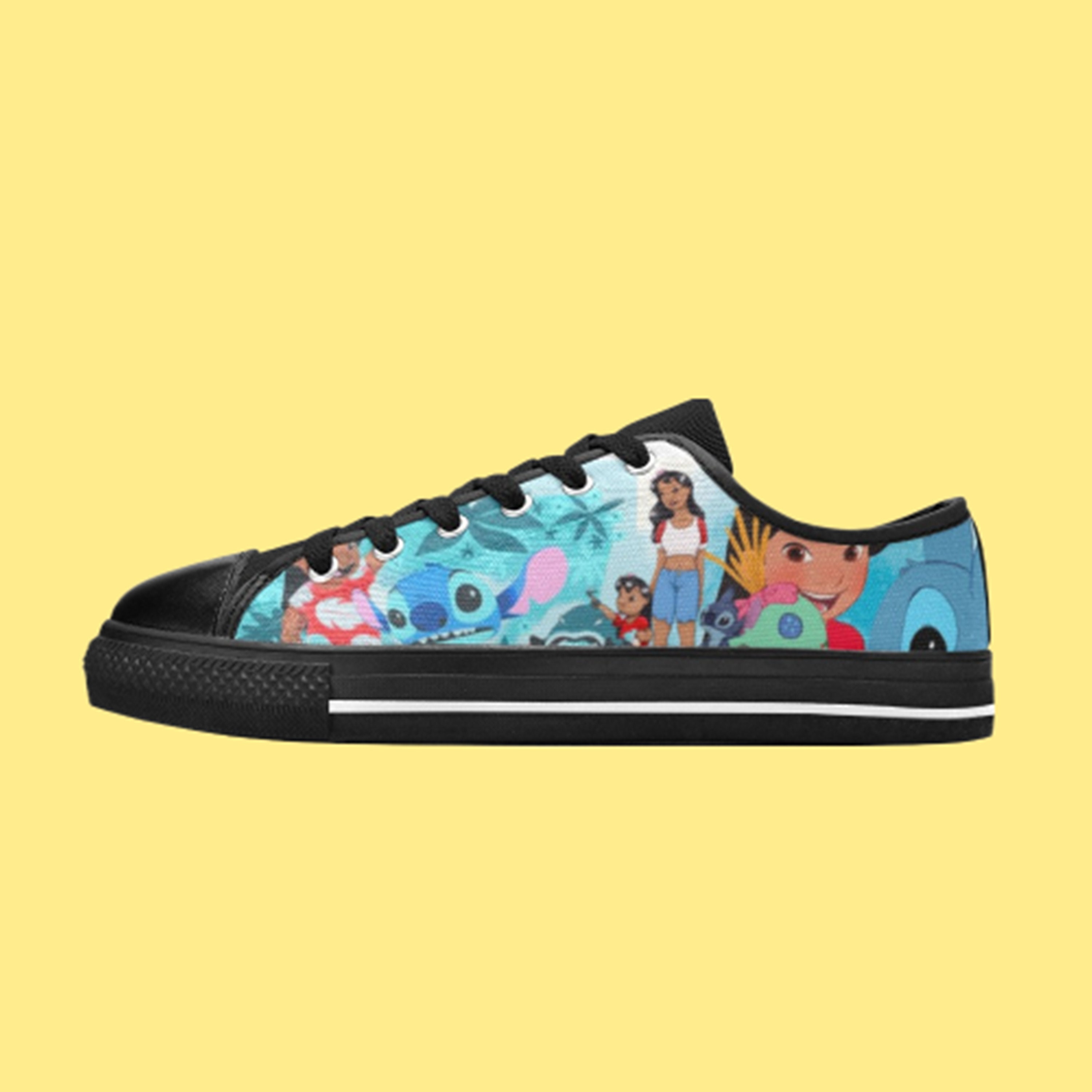 Low Top Shoes Canvas Lilo & Stitch Family Movie Low Top Sneakers
