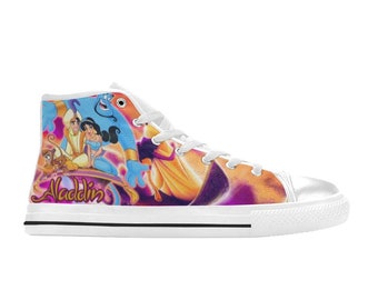 Princess Jasmine Aladdin aangepaste hoge schoenen, uniseks voor volwassenen en kinderen