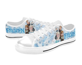 Low Top Shoes Custom Elsa & Anna For Adult and Kids