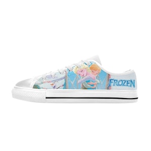 Frozen Elsa and Anna Custom Low Top Shoes Unisex Adult and Kids