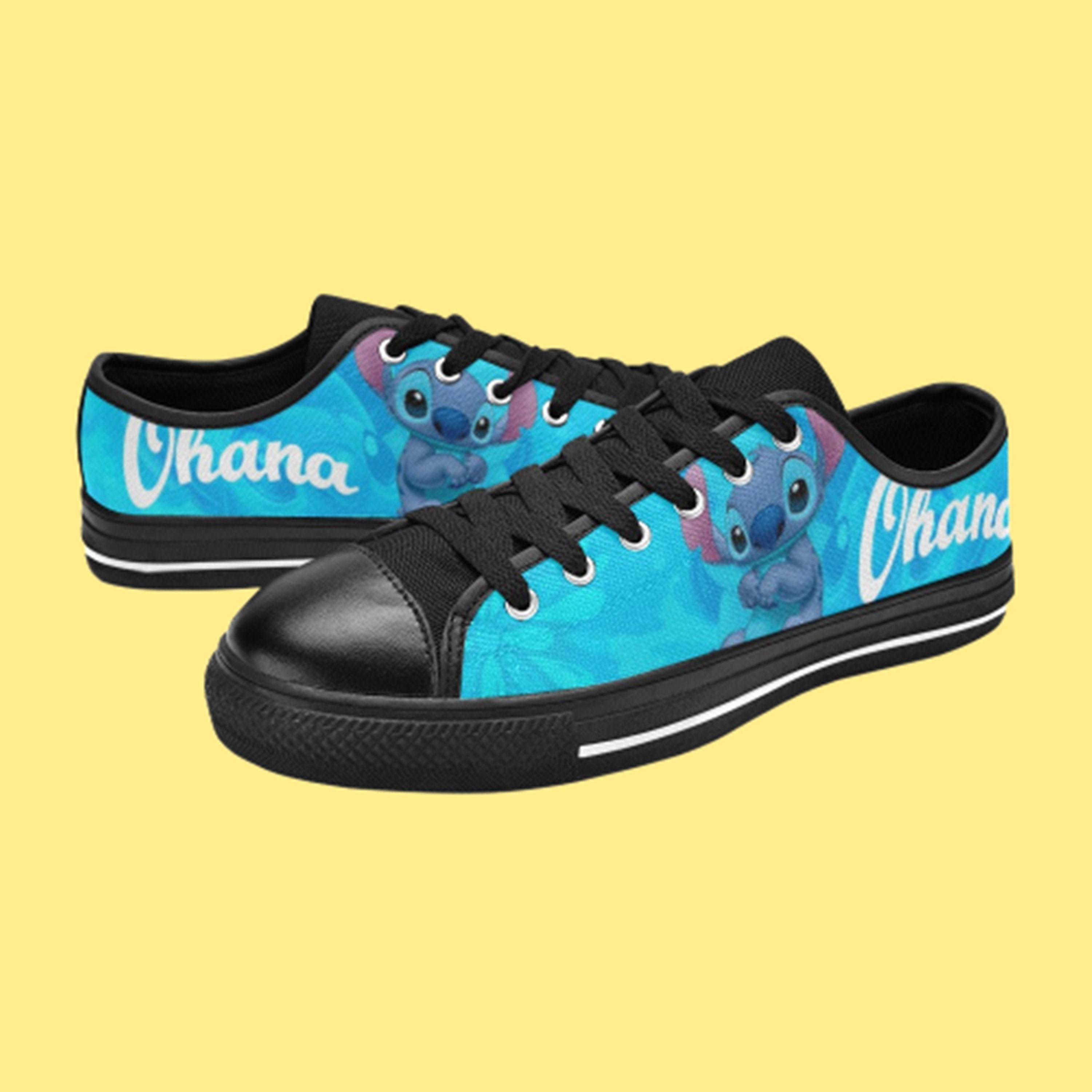 Low Top Shoes Canvas Stitch Ohana Movie Low Top Sneakers