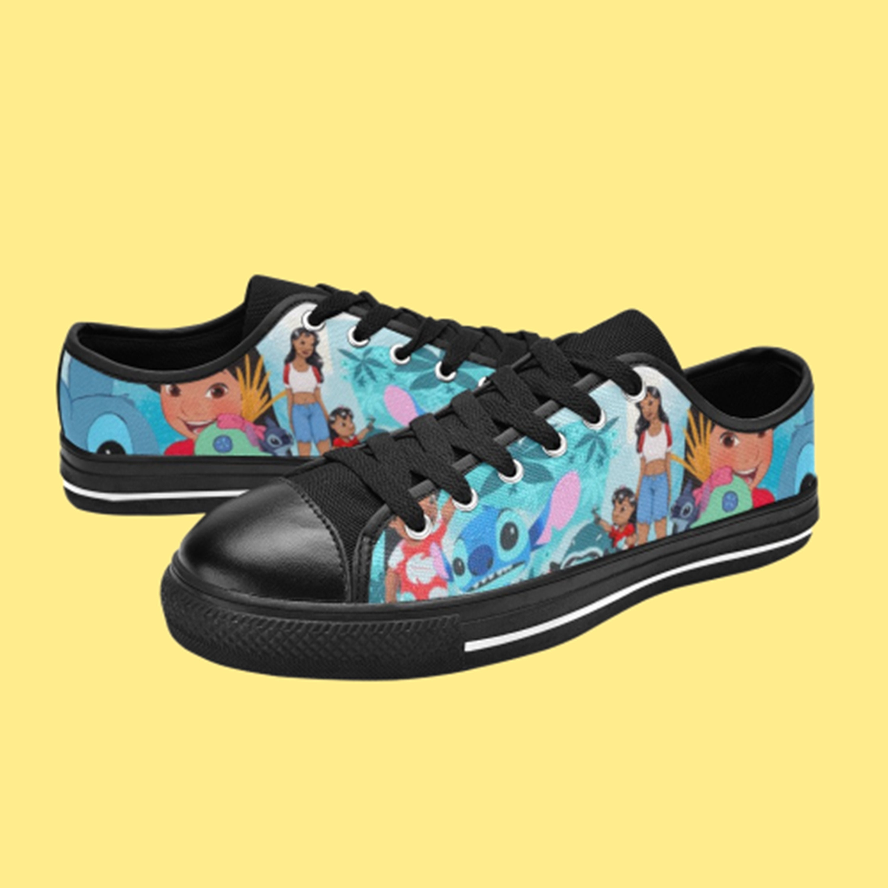 Low Top Shoes Canvas Lilo & Stitch Family Movie Low Top Sneakers