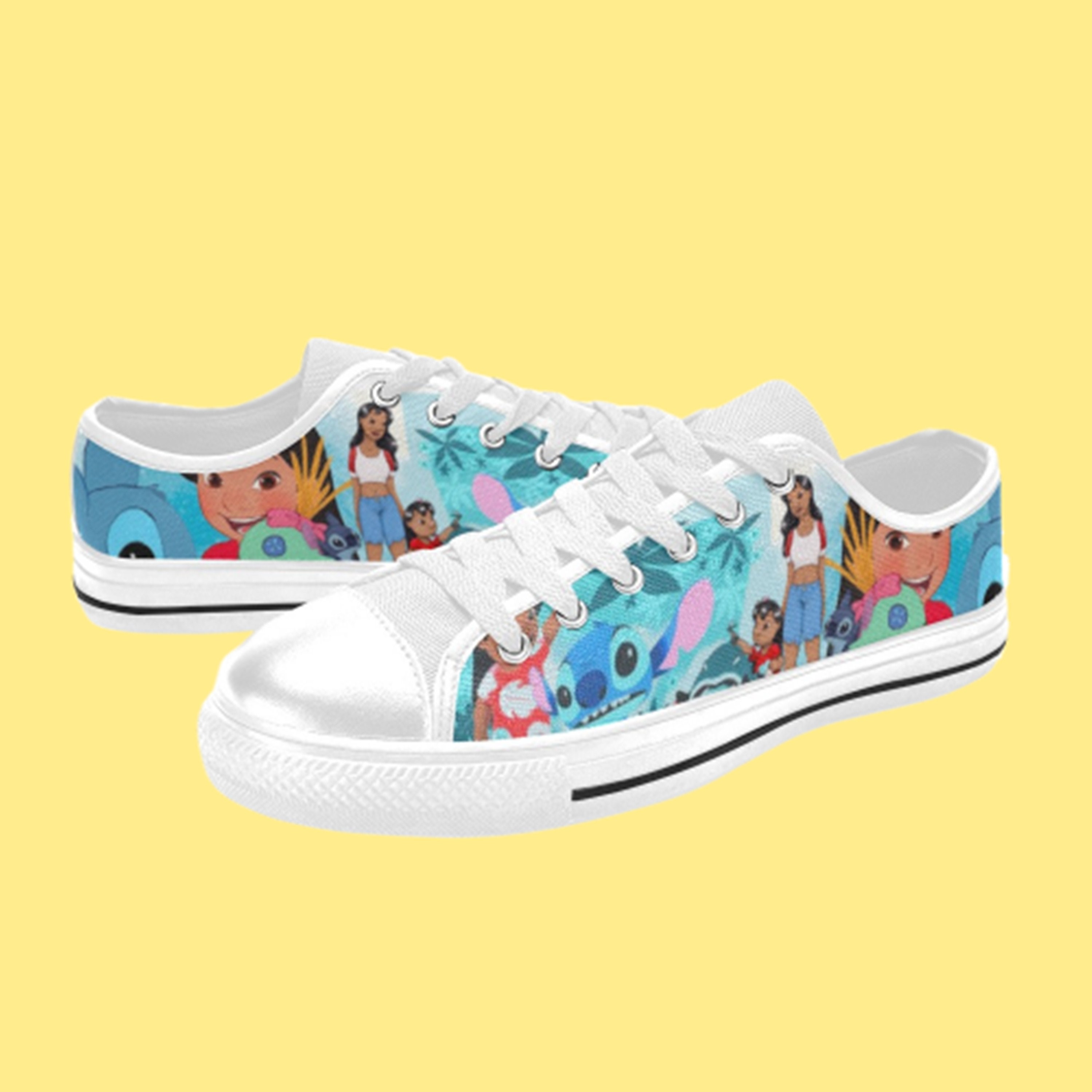 Low Top Shoes Canvas Lilo & Stitch Family Movie Low Top Sneakers